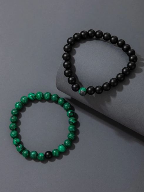 2pcs Men Beaded Bracelet